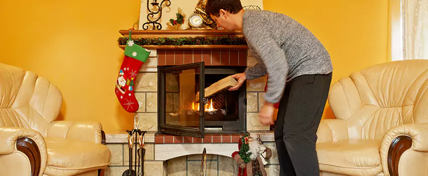 Rusted Metal Fireplace Restoration in Syracuse, Utah